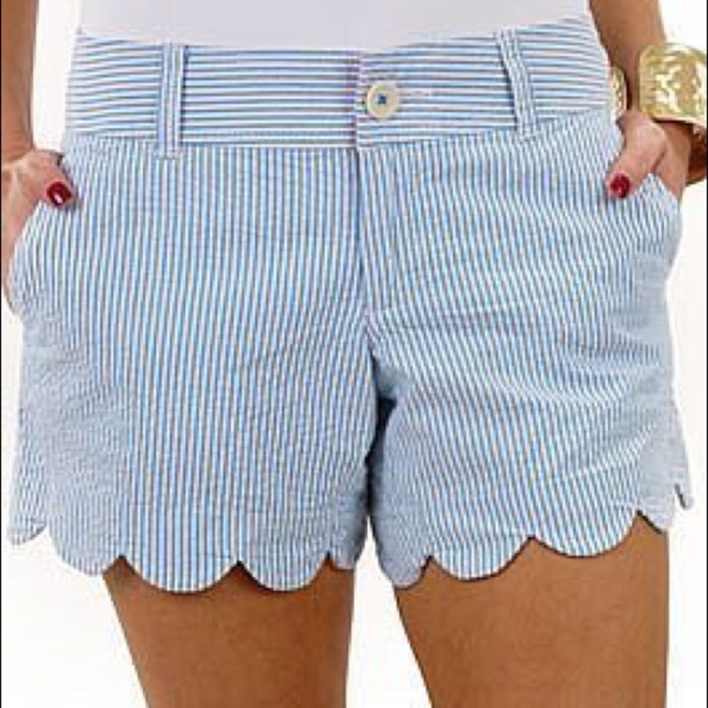 Lilly Pulitzer Shorts Light Blue Seersucker